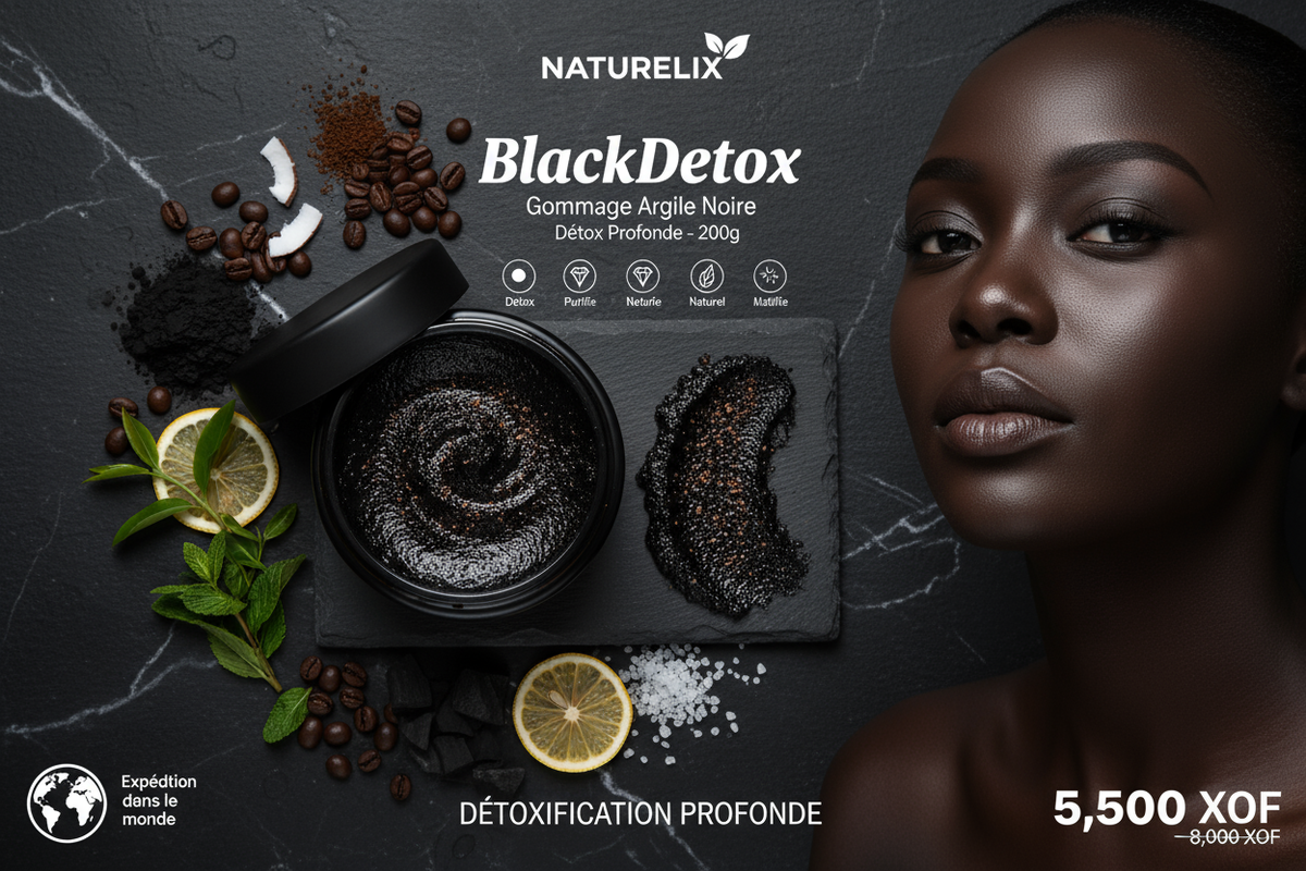 BlackDetox - Gommage Argile Noire - Naturelix