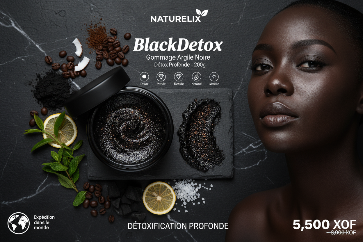 BlackDetox - Gommage Argile Noire - Naturelix