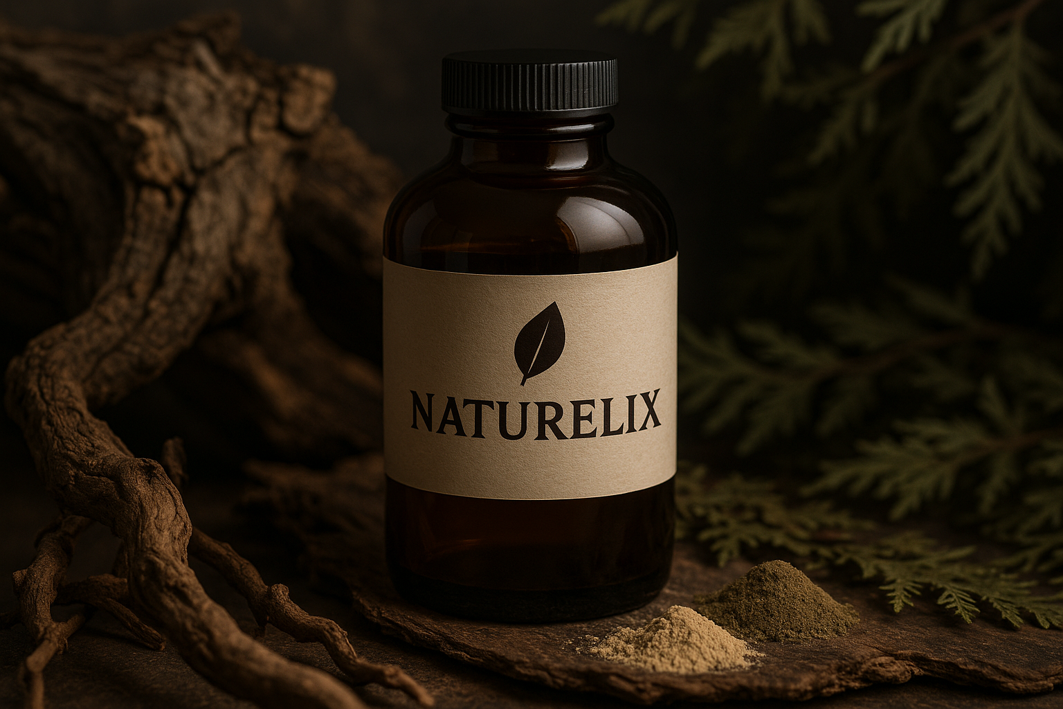 Bouteille Naturelix en verre ambré