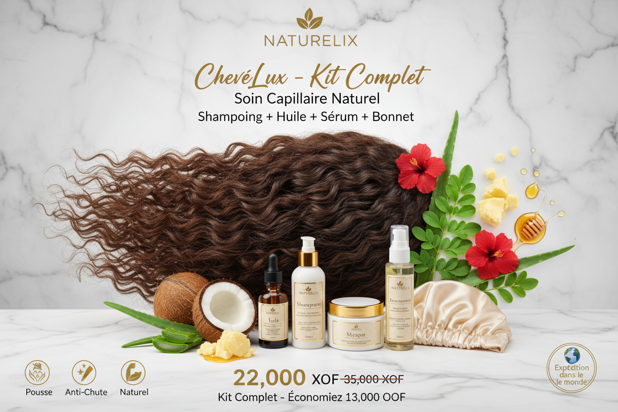 CheveLux - Kit Complet avec Cheveux Naturels - Naturelix
