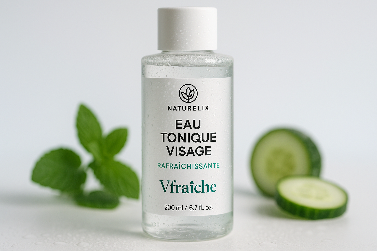  Eau Tonique Visage - Rafraîchissante AVEC LE "Vfraiche"avec le logo de naturelix