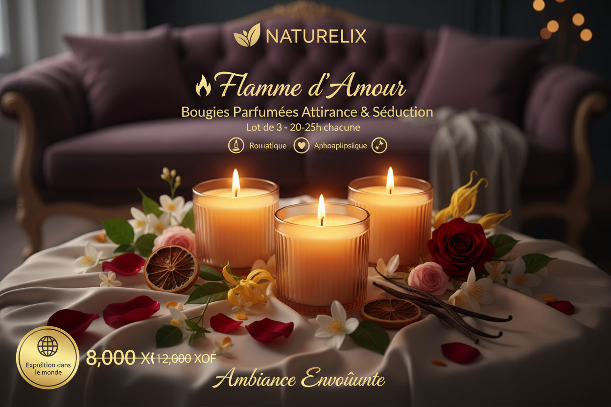 Flamme d'Amour - Bougies Séduction - Naturelix