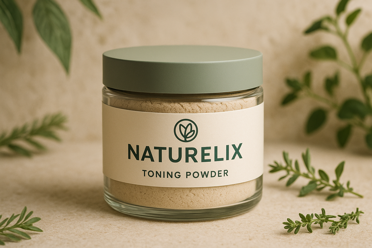 Poudre Tonifiante Naturelle avec le logo de naturelix