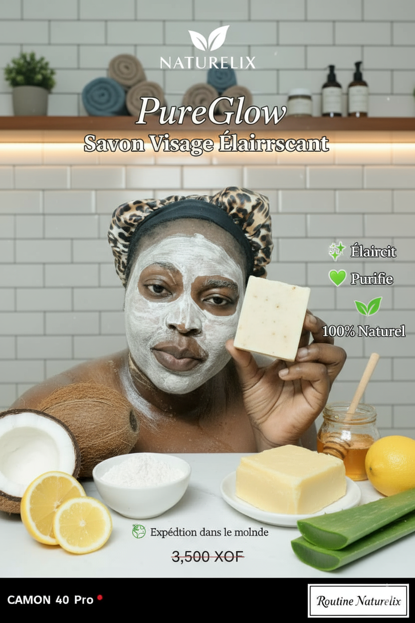 PureGlow - Savon Visage avec Modèle - Naturelix